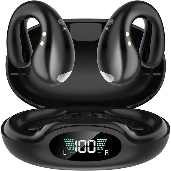 True Wireless Earbuds YYK-S19 Open Ear Headphones Black. New Sealed - Picture 1 of 4
